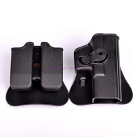 By DHL 100pcs Polymer Retention Right-Handed Holster Fits G17/22/31 &amp; Double magazine Pouch 9x19mm ,M1911/ 92