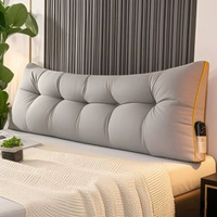 全城熱賣 - 三角床頭靠墊純色沙發護腰靠枕臥室榻榻米護腰大靠墊軟包宿舍靠墊經典-淺灰長60cm*高50cm0