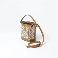 Tas TORY BURCH MONOGRAM BROWN CAMEL BUCKET BAG 100% ORIGINAL 21X20X11CM