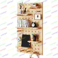 Home Decor, DIY Wooden Pegboard Peg Board Shelf Wall Display Storage Organizer Stand Rack