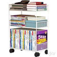 桌下置物架書桌旁小書架可移動帶輪落地辦公桌邊推車書本收納書柜