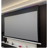 72-150 Inch ALR Motorized Upgraded Ceiling Recessed Projector Screen AI Smart In-Ceiling Electric Tab-Tensioned Projector Screen