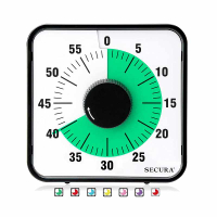 Secura 廚房計時器 7.5吋 60分鐘 不用電池 烹飪 教學 遊戲 作業 藍/紅/綠/黃 [2美國直購]