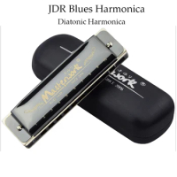 JDR Diatonic Harmonica 10 Holes Harmonica Blues Harp Professional Black Wind Instrument Mouth Organ C Key Gifts for Kids Adults