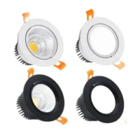 round Dimmable Recessed LED Downlights 3W 5W 7W 9W 12W 15W 18W COB LED Ceiling Lamp Spot Lights AC110-220V LED Lamp