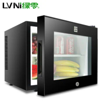 220V 20L Hotel Room Small Refrigerator Mini Transparent Freestanding Display Freezer Mute Mini Fridge 8-15 Celsius