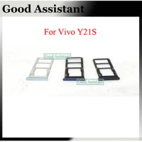 For Vivo Y21S V2110 VivoY21s Sim Tray Micro SD Card Holder Slot Parts Sim Card Adapter Replacement
