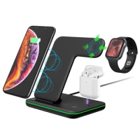 3 IN 1 15W Wireless Charger Stand For Apple Watch AirPods Pro 3 iPhone 13 12 Pro Max Mini 11 XS Samsung S10 S20 Fe Dock Station