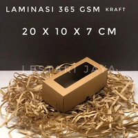 Box Kraft Coklat LAMINASI JENDELA Untuk Kotak Kue Roti Bolu Gulung Snack 20x10x7 cm