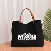Mom Style Women Canvas Mom Grandma Nana Mimi Gigi Gifts for Mother's Day Baby Shower Beach Travel Customize Tote Bag