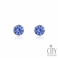 【City Diamond 引雅】『藍星』日本鉑金丹泉石 坦桑石六爪耳環(東京Yuki系列)
