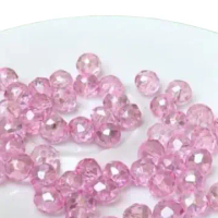 Kristal Ceko Manik Mote Jahit Lubang Tengah Ukuran 8mm Per 30 Butir Warna Metalik Doff Extra Coating