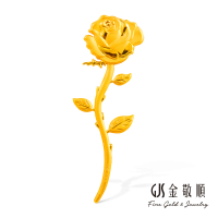 【GJS 金敬順】黃金紅包袋-母親節玫瑰花(母親節經典黃金紅包袋-金重:0.２g)