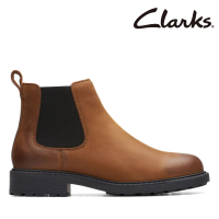 Clarks 女鞋 Orinoco2 Lane現代時尚彈力鬆緊設計切爾西靴 短靴 女靴(CLF74782B)