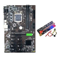 B250 BTC Mining Motherboard with 009S Plus Riser Card 3 In1 with Light 12XGraphics Card Slot LGA 1151 DDR4 for BTC Miner