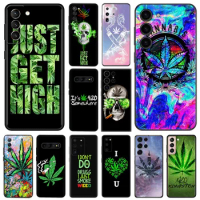 Abstractionism Trippy Weed Leaf Silicone Soft Phone Cases Cover for Samsung Galaxy S23 5G S22 S21 S20 Ultra FE S10 E S8 S9 Plus