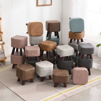 小凳子家用布藝實木換鞋凳創意方凳客廳小板凳小椅子沙發茶幾矮凳