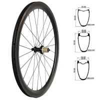 700C Carbon Wheels 26mm Wide 30 35 38 40 45 50 60mm Deep Clincher Tubeless Tubular Rim V Brake Road Bicycle Wheelset NOVATEC Hub