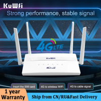 KuWFi 4G LTE Router 750Mbps Home Hotspot Support 32 Users Wifi Router LAN WAN Roteador 2.4G 5.8G Dual Band With SIM Card Slot