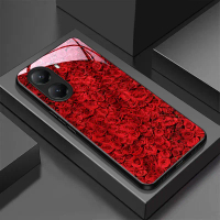 เคสกระจกนิรภัย, สีชมพูกุหลาบพรีเมี่ยม, สำหรับ Xiaomi Poco C40, F3 GT, F4, F4 GT, F5, 5G, F5 Pro, F7 