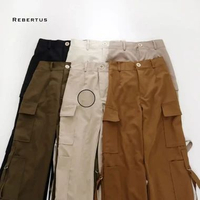 Celana Panjang Chinos Cargo Wanita Rebertus Glenca Cream