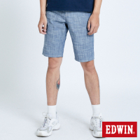 EDWIN 503 基本五袋棉質 休閒短褲-男-原藍色