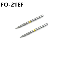 10pcs/Kit Dental Lab Diamond Burs Drill Flame Ogival End Type Dia-burs for High Speed Handpiecess Medium FG 1.6mm FO-21EF