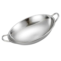 24/26CM Frying Pans Pan Stainless Steel Household Fry Pans Pan with Double Handle Cooking Frying Pot Gas Cooker for Home Frying