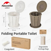 Naturehike Travel Portable Folding Toilet 150kg Bearing Weight Camping Mobile Toilet Hiking Pedestal Pan Camping Equipment
