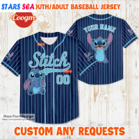 Stitch Baseball Jersey Custom Name Kids Adult Baseball Jersey Sports Outfits Disney Baseball Jersey 