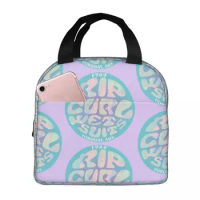 Tie Dye Rip Curl Design Throw Pillow Lunch Bags Insulated Bento Box Waterproof Lunch Tote Cooler Thermal Bag for Woman Girl