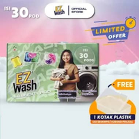 EZWash Laundry Pod 3in1 Chamber Liquid Detergent Gel Capsule EZ Wash Easy Clothes Eco Friendly Cuci 