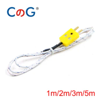 CG WRN-01B 1M 2m 3m 5m Length Wire Temperature Meter Connector Test K-type Thermocouple Sensor Probe Tester Line Use to TM-902C