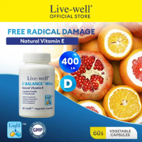 Live-well E-Balance 400 i.u Natural Vitamin E Supplement with D Alpha Tocopherol Antioxidant Kulit S
