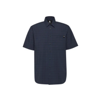 【Mammut 長毛象官方直營】Lenni Shirt AF Men 機能短袖格紋襯衫 男款 海洋藍/黑 #1015-01660