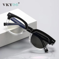 VKYEE Fashion Small Frame Glasses Simple Style Women's Anti-blue Light Glasses Customizable Prescription Photochromic Glasses