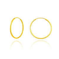 【金緻品】黃金圈耳環 回首 1.18錢(9999純金 5G工藝 經典圈耳 圈圈 亮環 極簡風格)
