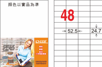 【龍德】LD-848-T-C A4透明護貝膜標籤(不可列印) 24.7x52.5mm