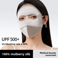 Topeng muka sutera pelindung matahari, topeng muka penuh, topeng muka wanita musim panas dengan perl