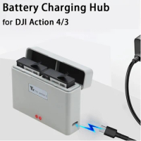 For DJI Action 3 Battery Charging Camera Battery Charge Hub Store for DJI OSMO Action 3 Camera Accessories