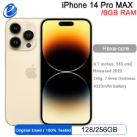 Apple iPhone 14 Pro Max 128/256GB 6GB 6.7" Genuine Retina OLED Face ID NFC Cell Phone