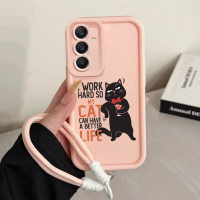 เคสสำหรับ Samsung A25 5G A15 4G A15 5G เคสโทรศัพท์แบบใหม่แมวซิลิโคนสายคล้องกันกระแทก
