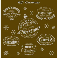 Matte Film Christmas Self-adhesive Gift Xmas Gift Deco Sticker Hot Gold Silver Gift Box Sealing Sticker Christmas Ornaments