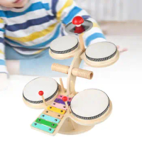 Kids Drum Set for Ages 3 4 5 6 Years Old Multifunction Holiday Present Motor Skill Developmental with Cymbal Baby Musical Toys