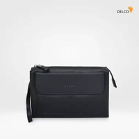Tas Pria Delco by Elizabeth Genuine Leather Clutch 0720-0525 Black