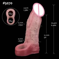 FAAK Hollow Dildos Silicone Male Enlarge Pe nis Sleeve Realistic Extender Pe nis Pump with Co ck Rin