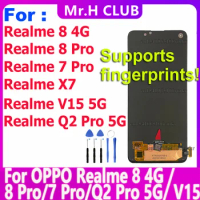 OLED Display Screen For OPPO Realme 8 Pro / Realme 7 Pro X7 / Q2 Pro 5G Touch Digitizer LCD Display For OPPO Realme V15 5G Glass