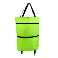 Hand Pulled Car with Wheel Portable Shopping Trolley Bag Oxford Reusable Easy Installation Folding Waterproof Household Supplies