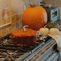 Pumpkin Enamel Cast Iron Cookware Multifunction Nonstick Cooking Pot for Induction Cooker Household Kitchen Pots