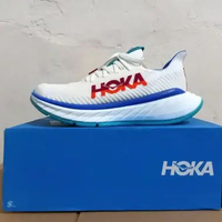 SEPATU LARI PRIA HOKA ONE ONE CARBON X 3 WHITE/FLAME ORIGINAL 9
